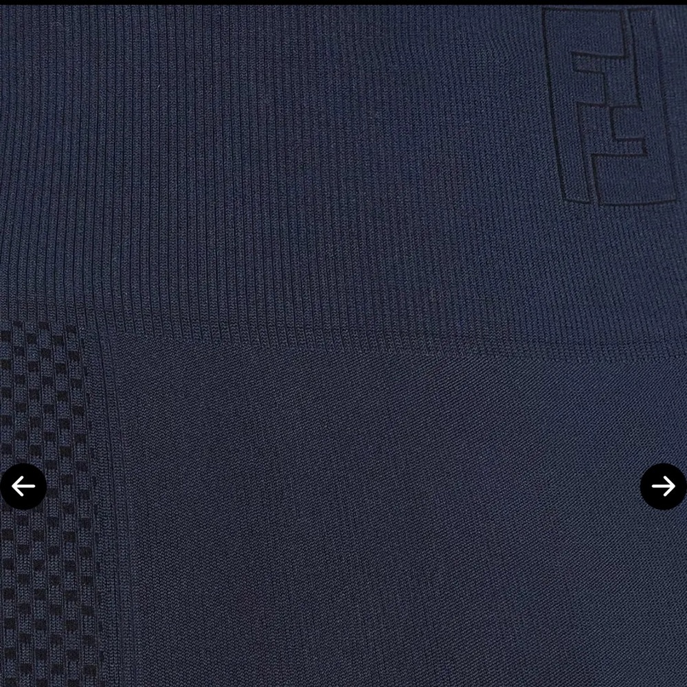 NWT AUTHENTIC Fendi Technical Navy High-Waist Textured LOGO Seamless Leggings - Picture 5 of 6